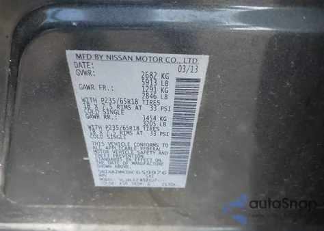 2013 Nissan Pathfinder Sv from USA, damaged, VIN 5N1AR2MN3DC659976